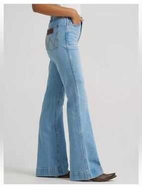 Wrangler Womens High Rise Stretch Trouser Jeans 33x32 **(34×30.25)